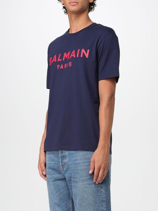 25FW 발망 반팔 티셔츠 FH1EG000BB73 SOA Navy - BALMAIN