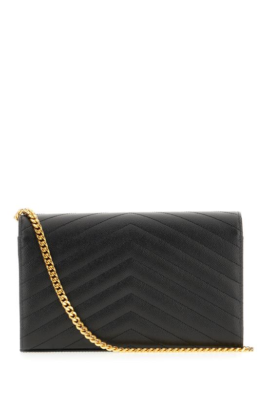 26SS 생로랑 레더 카산드라 체인 월렛 377828BOW01 1000 Nero - SAINT LAURENT