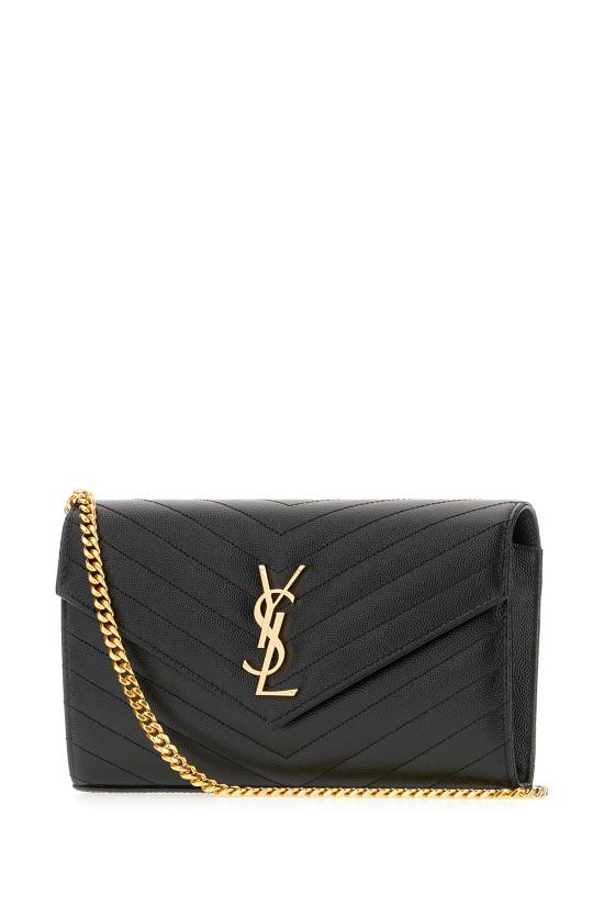 26SS 생로랑 레더 카산드라 체인 월렛 377828BOW01 1000 Nero - SAINT LAURENT