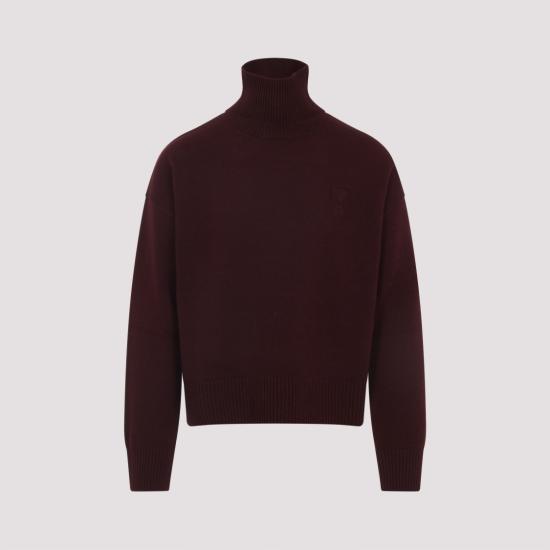 25FW 아미 터틀넥 UKS821 KN0071 Burgundy - AMI