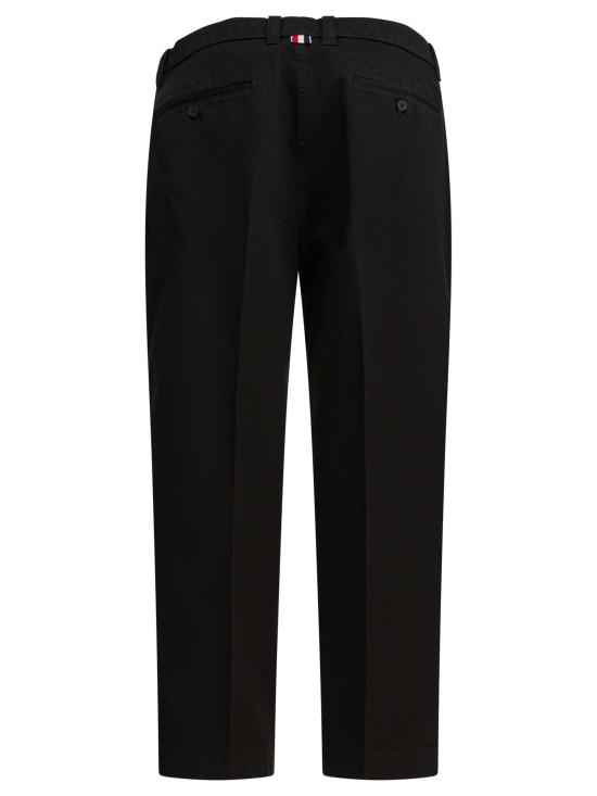25FW 톰브라운 코튼 트윌 유틸리티 치노 팬츠 MTU335WF0576001 Black - THOM BROWNE