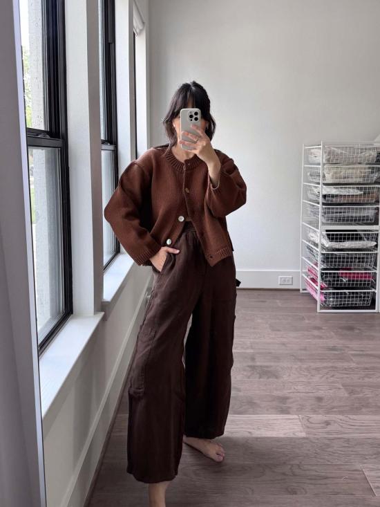  니키 체이슨 가디건 니키 체이신 실로 코튼 카디건 모카 - NIKKI CHASIN