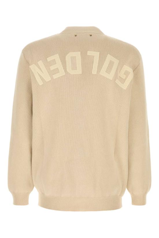 25FW 골든구스 코튼 니트 V넥 버튼 가디건 GMP00946P001972 55550 Beige o Tan - GOLDEN GOOSE