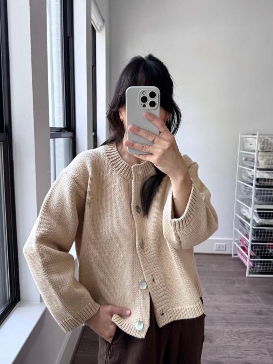  니키 체이슨 가디건 니키 체이신 실로 코튼  오트밀