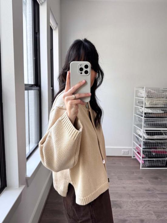  니키 체이슨 가디건 니키 체이신 실로 코튼  오트밀 - NIKKI CHASIN