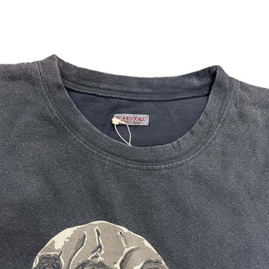  캐피탈 반팔 티셔츠 카피탈 20/ 저지 크루 티셔츠 (페키쉬 레인 스컬) 티셔츠 - KAPITAL