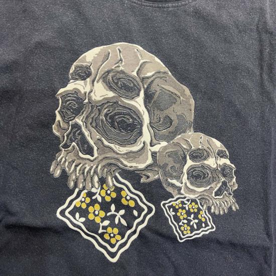  캐피탈 반팔 티셔츠 카피탈 20/ 저지 크루 티셔츠 (페키쉬 레인 스컬) 티셔츠 - KAPITAL