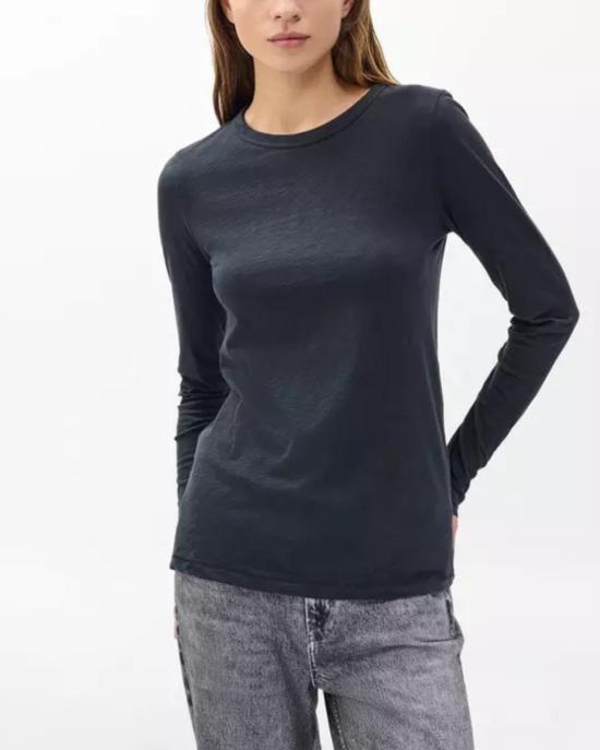  랙앤본 긴팔 티셔츠 래그앤본 더 슬럽 롱슬리브 티셔츠 블랙 - RAG & BONE