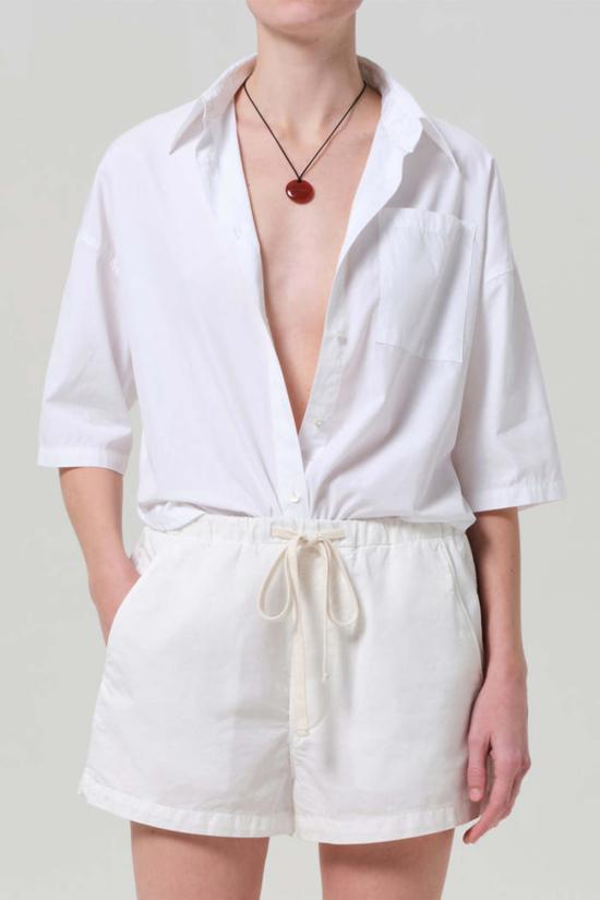  시티즌 오브 휴머니티 셔츠 시티즌스 오브 휴머니티 프랜시스 크롭 케이프 버튼업 셔츠 옵틱 화이트