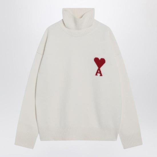 25FW 아미 ADC 터틀넥 스웨터 UKS839U018 R AMI 154 WHITE