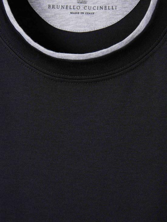 25FW 브루넬로 쿠치넬리 반팔 티셔츠 MH8367427 CGB88NERO Black - BRUNELLO CUCINELLI