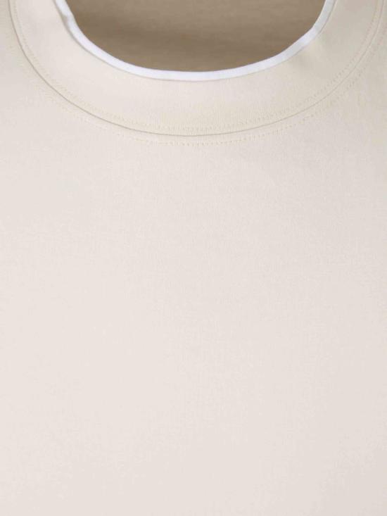 25FW 브루넬로 쿠치넬리 반팔 티셔츠 M0B137427 CDU02ENGLISH WHITE BIANCO Beige - BRUNELLO CUCINELLI