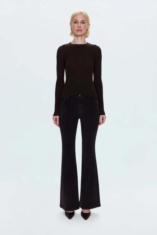  피스톨라 데님 팬츠 킨슬리 미드 라이즈 울트라 플레어 진 모카 - PISTOLA