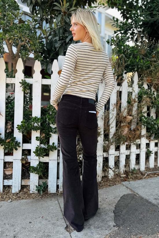  피스톨라 데님 팬츠 킨슬리 미드 라이즈 울트라 플레어 진 모카 - PISTOLA