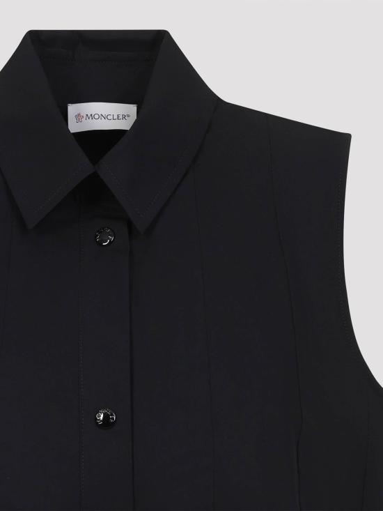  몽클레어 코튼 앤 실크 미니 셔츠 드레스   K10932G00011597LQ999 Black - MONCLER