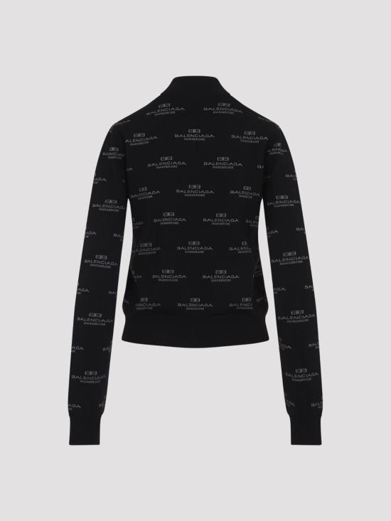 25SS 발렌시아가 로고 터틀넥 스웨터 가디건 812596T17241269 Black - BALENCIAGA