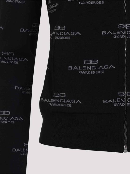 25SS 발렌시아가 로고 터틀넥 스웨터 가디건 812596T17241269 Black - BALENCIAGA