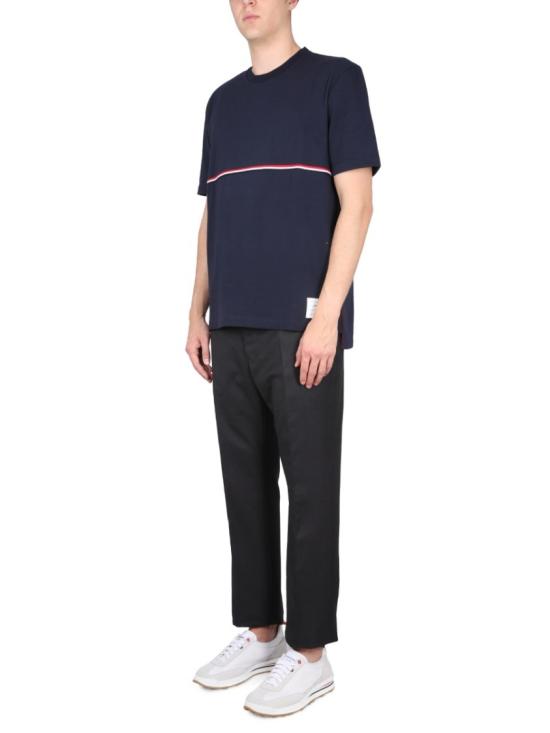  톰브라운 반팔 티셔츠 MJS221A J0058415 Blue - THOM BROWNE