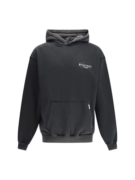 25FW 리프레젠트 후드 티셔츠 MLM100374 VINTAGEBLA GREY