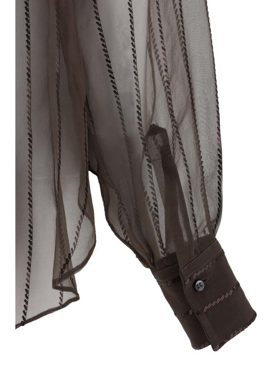 25FW 브루넬로 쿠치넬리 블라우스 MF940RI516 C4222 BROWN - BRUNELLO CUCINELLI