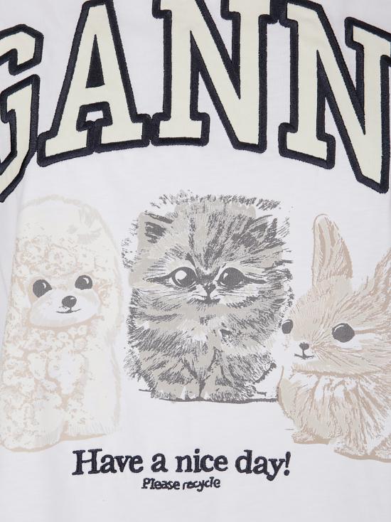 25FW 가니 반팔 티셔츠 T4237 151 Bright White - GANNI