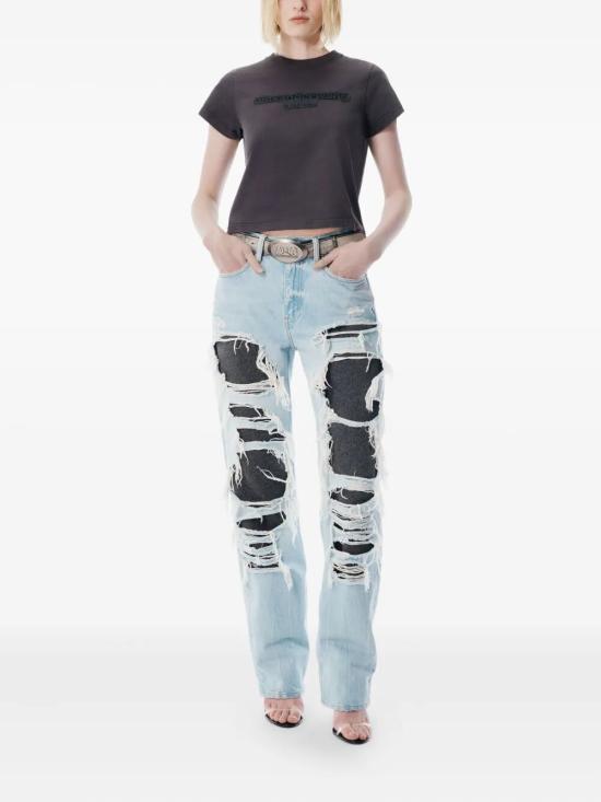 25FW 알렉산더 왕 반팔 티셔츠 1CC4251159 229 WASHED BLACK BEAN - ALEXANDER WANG