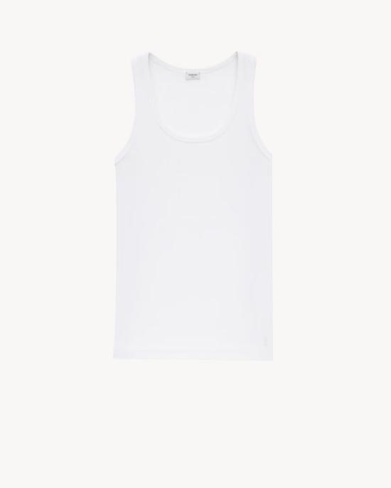 26SS 생로랑 민소매 티셔츠 824583YB2MH9000 White