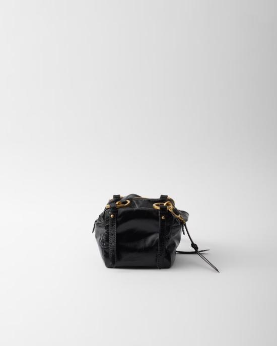 26SS 프라다 댕글 레더 탑 핸들 미니백 1BB1372CYRF0002 V OOO Black - PRADA