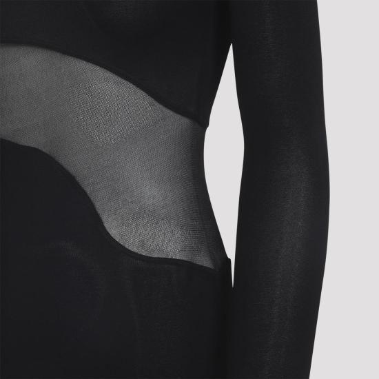 25FW 알라이아 롱 원피스 AA9R2801K061B 995 Black - ALAIA