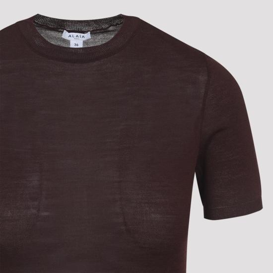 25FW 알라이아 바디수트 티셔츠 AA9B0403K097B 413 RED - ALAIA