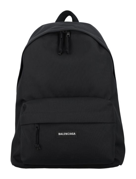 25FW 발렌시아가 로고 패치 블랙 백팩 5032212VZ37 1000 Nero