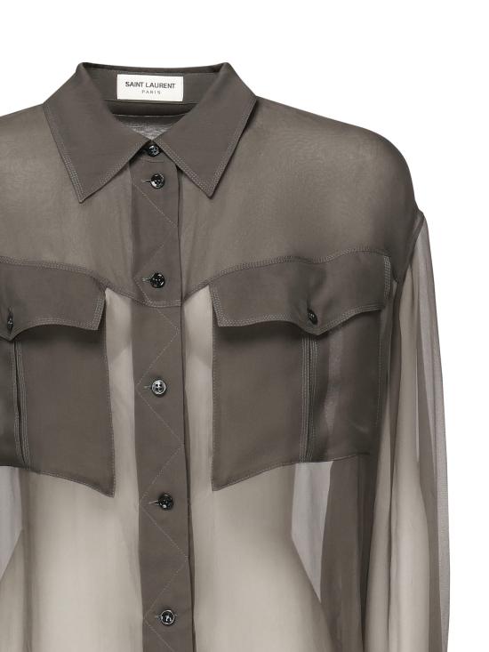 25SS 생로랑 블라우스 788262 Y065W3261 Grey - SAINT LAURENT