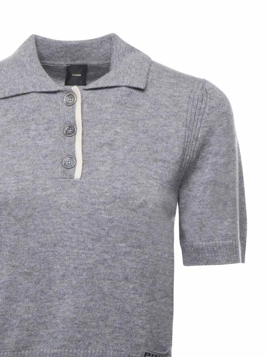 25FW 핑코 폴로 티셔츠 105450 A2Q9II2 Gray - PINKO