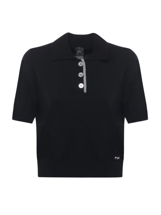 25FW 핑코 폴로 티셔츠 105450 A2Q9Z99 Black