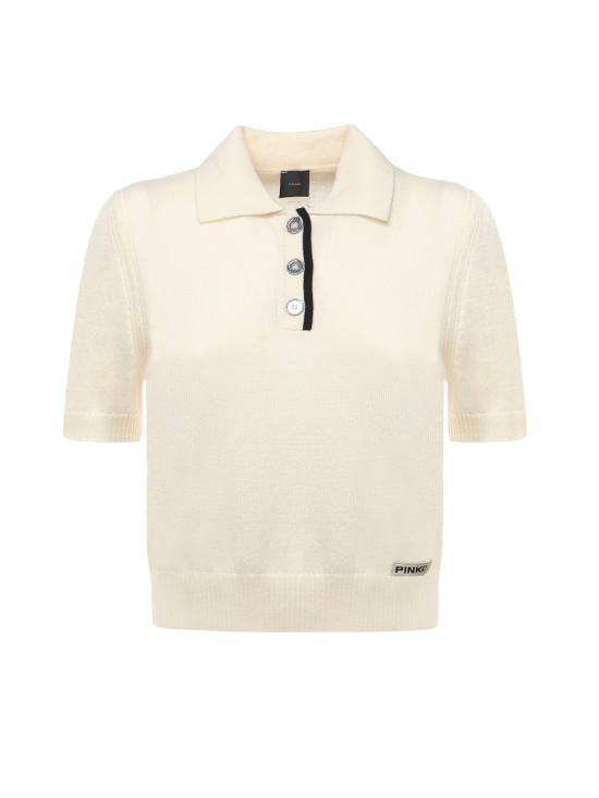 25FW 핑코 폴로 티셔츠 105450 A2Q9Z13 Meringue White