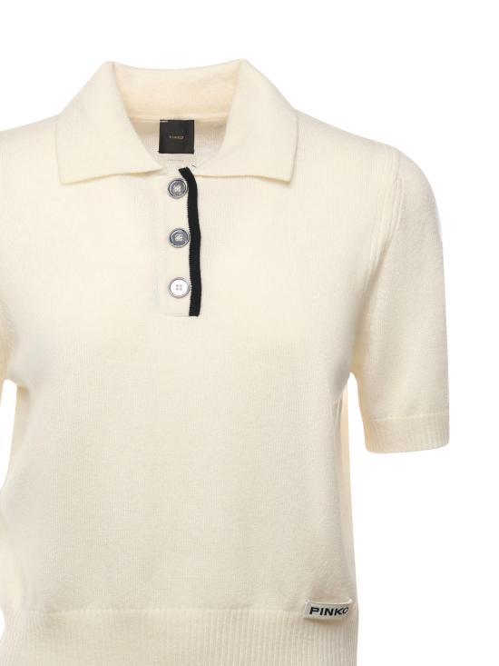 25FW 핑코 폴로 티셔츠 105450 A2Q9Z13 Meringue White - PINKO