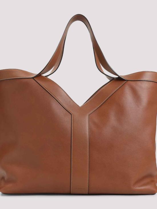 25FW 생로랑 Y 토트 그레인드 레더 820672AAEC36359 Dark Red - SAINT LAURENT