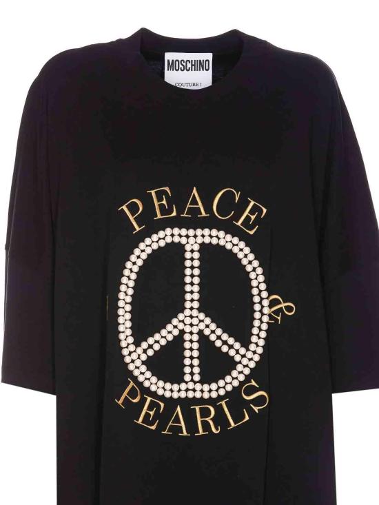 25FW 모스키노 반팔 티셔츠 043054423555 Black - MOSCHINO