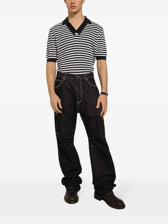 24FW 돌체앤가바나 폴로 티셔츠 GXZ09ZJFMY3B0789 Blue - DOLCE & GABBANA