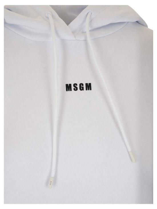  엠에스지엠 마이크로 로고 크롭 후드 티셔츠 2000MDM50920000101 White - MSGM