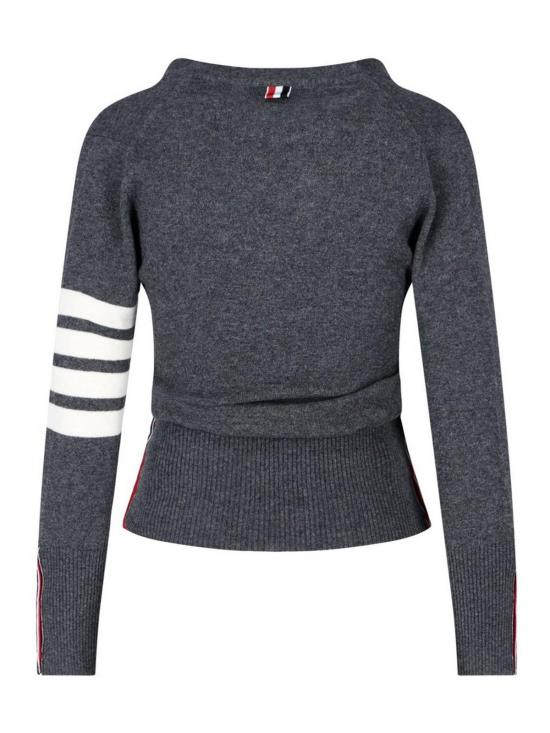26FW 톰브라운 클래식 캐시미어 4바 브이넥 가디건 FKC001A00011035 GREY - THOM BROWNE