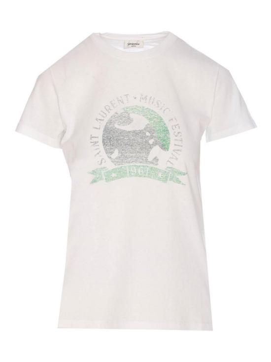 25SS 생로랑 반팔 티셔츠 817047Y37YJ9010 White