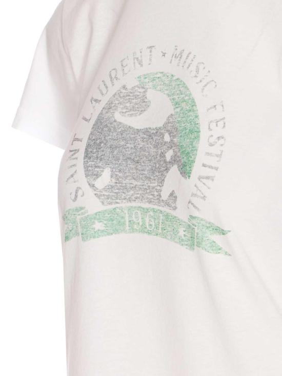 25SS 생로랑 반팔 티셔츠 817047Y37YJ9010 White - SAINT LAURENT