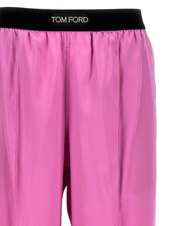  톰포드 로고 밴딩 파자마 팬츠  PAW397FAX881GV463 Purple - TOMFORD