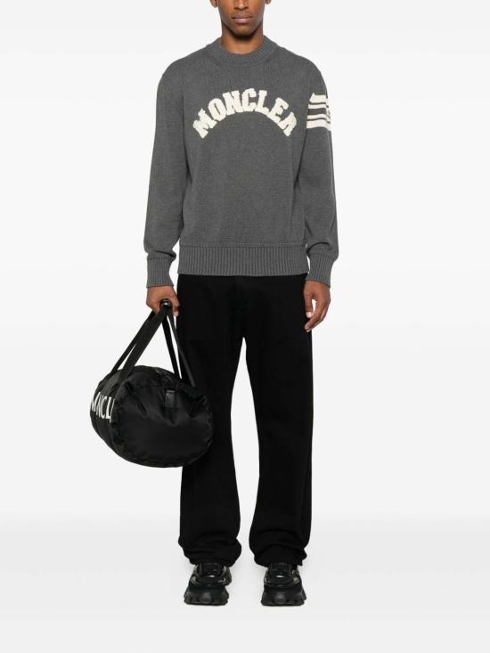  몽클레어 부클 로고 스웨터 K20919C00009M1367930 Grey - MONCLER
