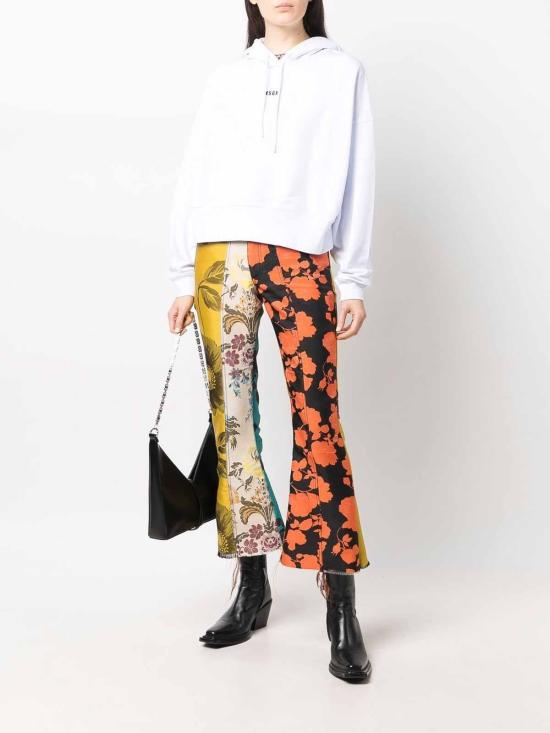  엠에스지엠 마이크로 로고 크롭 후드 티셔츠 2000MDM50920000001 White - MSGM