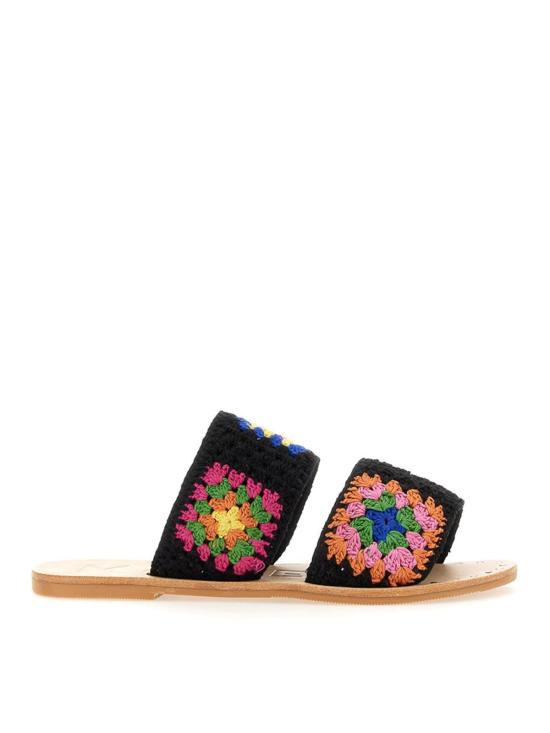  마네비 뮬/슬리퍼 U15Y0COTTONCROCHETBLACKANDSUNSETORANGE2 Black