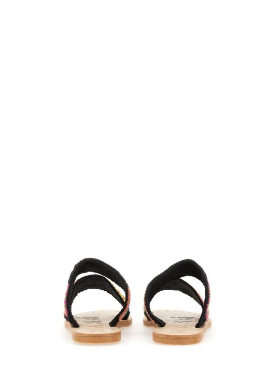  마네비 뮬/슬리퍼 U15Y0COTTONCROCHETBLACKANDSUNSETORANGE2 Black - MANEBI