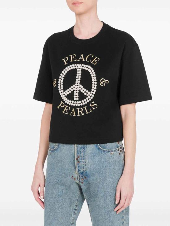 25FW 모스키노 반팔 티셔츠 070854423555 Black - MOSCHINO