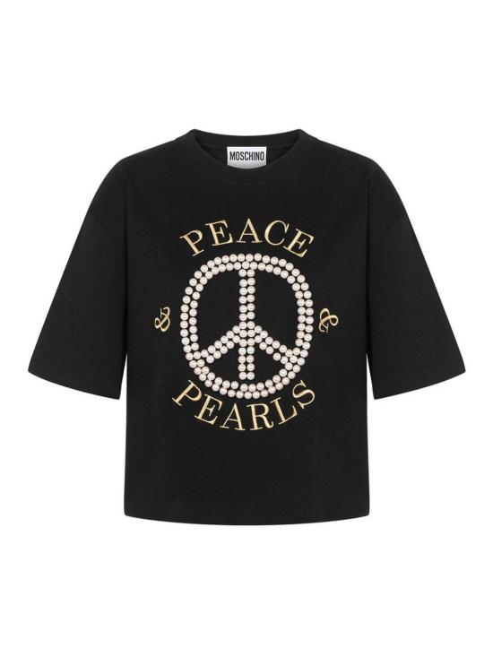 25FW 모스키노 반팔 티셔츠 070854423555 Black